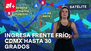 Clima hoy 1 abril 2024 Ingreso del frente frío 43 CDMX hasta 30 grados  Las Noticias [upl. by Crispa709]