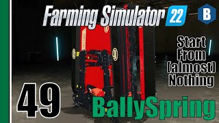 Get this mower with builtin windrower  FS22  BallySpring  Part 49  Start From almost Nothing [upl. by Keldah]