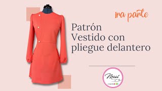 100 FABULOSO VESTIDO CON PLIEGUE DELANTERO1ra Parte 🤗 [upl. by Deirdra]