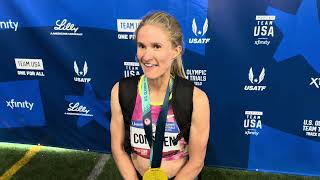 Val Constien after winning 2024 US Olympic Trials steeple [upl. by Erme]