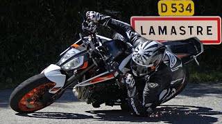 Course poursuite a la Mecque Lamastre Ardèche En KTM Duke 890R [upl. by Yemar]