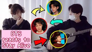 BTS reaction to STAY ALIVE by Jungkook Prod Suga Taehyung RM Hobi and Suga reacts [upl. by Osmen]