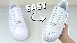 HOW TO BAR LACE NIKE AIR FORCE 1s EASY Way [upl. by Atterual778]