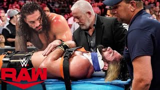 WWE 23 January 2024 Roman Reigns Brutal Attack Seth Rollins amp Wins World Heavyweight Championship [upl. by Etiuqram]