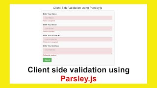 Client side validation using parsleyjs in PHP with Source Code [upl. by Llehcear]