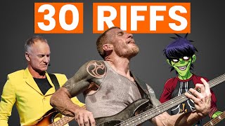 Top 30 Most Iconic Bass Riffs [upl. by Annadal]