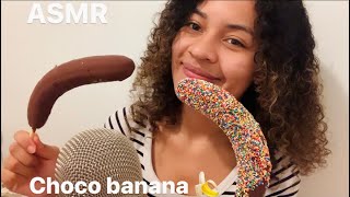 ASMR Español COMIENDO CHOCÓ BANANA 🍌  Sonidos relajantes [upl. by Ahsinit]