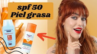 🔥Los MEJORES protectores solares PIEL GRASA y ACNÉ ➡️ mi TOP 5 [upl. by Schluter]