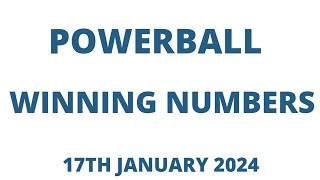 Powerball Winning Numbers 17th January 2024 [upl. by Chiquia101]