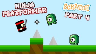 How to make a Ninja Platformer in Scratch 30  Part 4  Enemies  scratch Games  Scratch 30 [upl. by Ddene]