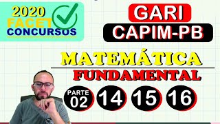 💥 FACET  GARI  MATEMÁTICA FUNDAMENTAL  CAPIMPB 2022 parte 2 [upl. by Oinota849]