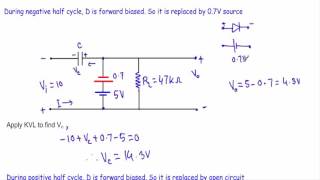 Biased Positive Clamper Circuit  Example  2 Very Hard [upl. by Verras]