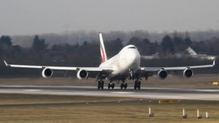 Very early Boeing 747 Takeoff  Emirates Sky Cargo B747400 ferry flight to Frankfurt HD [upl. by Alleroif119]