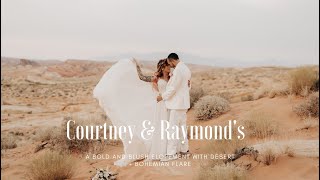 COURTNEY AND RAYMONDS BOLD AND BLUSH ELOPEMENT WITH DESERT  BOHEMIAN FLARE [upl. by Henry]