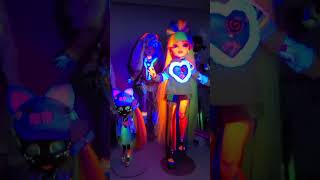 Blacklight  Dolls 😍 uvlight blacklight dolls dollshelf [upl. by Yaned]