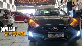 Elantra GLS 2013 Fita DRL com Seta Sequencial [upl. by Ahsineg638]