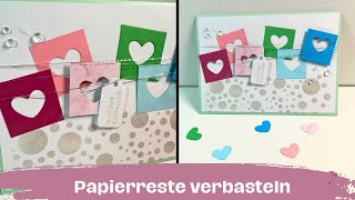 Papierreste verbasteln 😍 tolle und einfach Geburtstagskarte 🥳 [upl. by Clarance490]