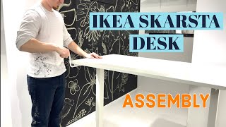 IKEA SKARSTA DESK SIT STAND white 47 14x27 12 quot 120x70 cm How to assemble ikea skarsta desk [upl. by Ennaeed]