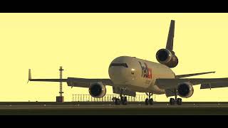 FedEx MD 11 landing in windy Chicago O Hare Infinite Flight Simulator [upl. by Meesan809]