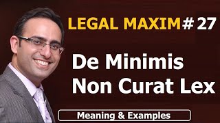 LATIN MAXIM 27  De Minimis Non Curat Lex  LEGAL MAXIM27  Meaning amp Examples  UPSC JUDICIARY [upl. by Renferd]