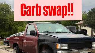 Carb swapping my hardbody [upl. by Ahsirtal992]