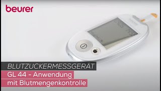 Blutzuckermessgerät mit Blutmengenkontrolle  Beurer GL 44 mmolL amp mgdL [upl. by Einnok]