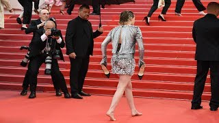 Kristen Stewart In Chanel At Cannes 2018 Red Carpet [upl. by Karl]