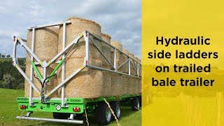 Hydraulic side ladders on trailed bale trailer [upl. by Ballard]