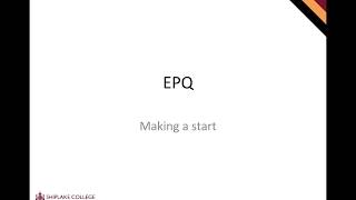 EPQ Quick Intro [upl. by Introk]