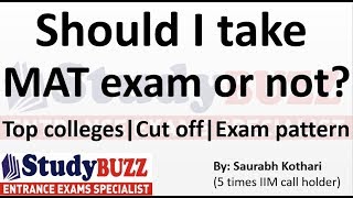 Should you take MAT exam or not Top colleges  Cut Off  Exam Pattern [upl. by Lolanthe]