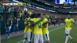 Vinicius Junior Goal Paraguay Vs Brazil 01 All Goals Copa America 2024 Extended Highlights [upl. by Aniles]