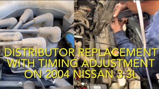 DISTRIBUTOR REPLACEMENT INCLUDING TIMING ADJUSTMENT ON 2004 NISSAN EXTERRA WITH 33L V6 ENGINE [upl. by Heigl909]