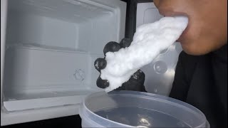 CLEAN MY FREEZER WITH ME  FROST CHUNKS  ASMR ICE EATING [upl. by Veriee]