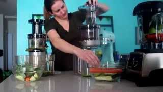 Hurom Slow Juicer vs KitchenAid Juicer and Sauce Attachment vs Vitamix [upl. by Burrton]