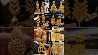 Bridal Gold Earrings design 2024 goldearrings shortvideo shorts trending vlog [upl. by Nylegna]