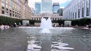 Cabot Square Fountain in Canary Wharf London [upl. by Nolyag]