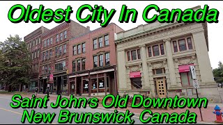 4K Saint Johns Old Downtown New Brunswick Canada [upl. by Yanttirb]