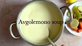 Avgolemono soup Greek lemon and egg soup with chicken [upl. by Cloots]