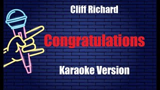 Cliff Richard Congratulations Karaoke Version [upl. by Marelya]