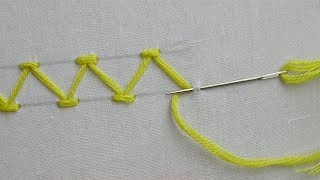 basic hand embroidery tutorial Chevron Stitch [upl. by Wolpert413]