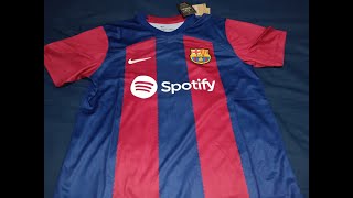 UNBOXING CAMISETA FC BARCELONA 20232024 [upl. by Ydarg]