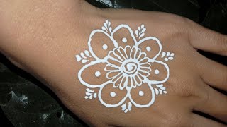 Super easy flower henna design for hands [upl. by Esmaria]