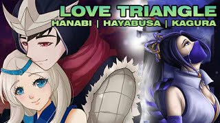 LOVE TRIANGLE  HAYABUSA HANABI KAGURA Short Story  AMORE ESPORTS [upl. by Neelyk]