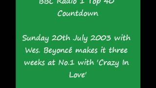 BBC Radio 1 Top 40 Countdown  Sunday 20th July 2003  Beyonce [upl. by Meredithe]