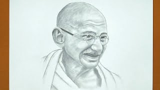 गांधीजी का चित्र आसानी से बनाना सीखे  How to draw Mahatma Gandhiji for beginners  Easy drawing [upl. by Nelra]