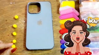 সুপার ক্লে দিয়ে মোবাইল কাভার ডেকোরেট করলাম clay art  mobile cover decoration  DIY idea [upl. by Hynes]