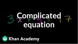 Solving a more complicated equation  Linear equations  Algebra I  Khan Academy [upl. by Durstin]