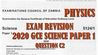 2020 GCE SCIENCE PAPER 1 QUESTION C2 [upl. by Netsirt693]