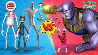 THANOS VS MEGAPHONE SIREN HEAD VS SCP 096 VS CARTOON CAT [upl. by Amadas487]