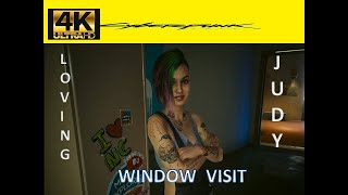 CYBERPUNK 2077  Romancing Judy Window Visit  4K HDR [upl. by Laaspere175]